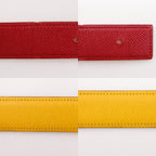 Hermes Medallion Reversible Vintage Leather Red Yellow Belt — view 9