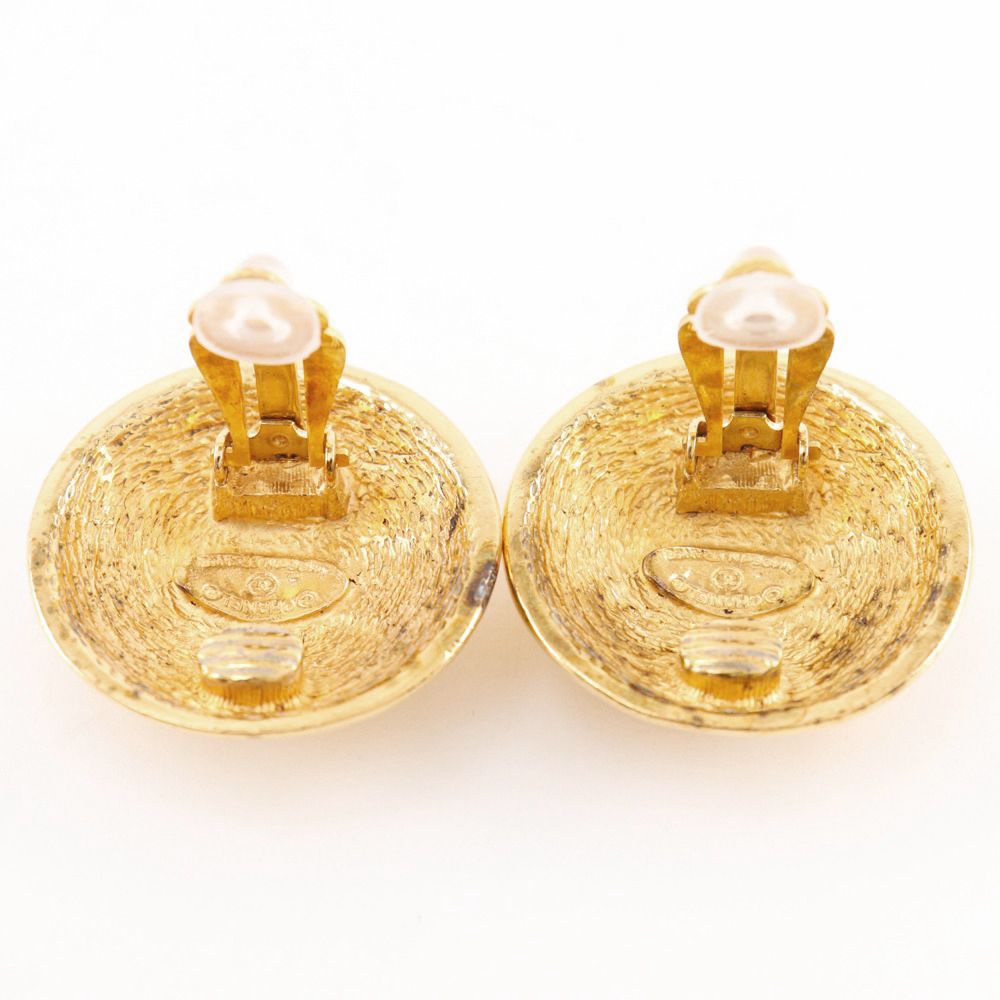 Chanel CC Logo Quilted Gold Plated Earrings — view 4