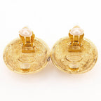 Chanel CC Logo Quilted Gold Plated Earrings — view 4