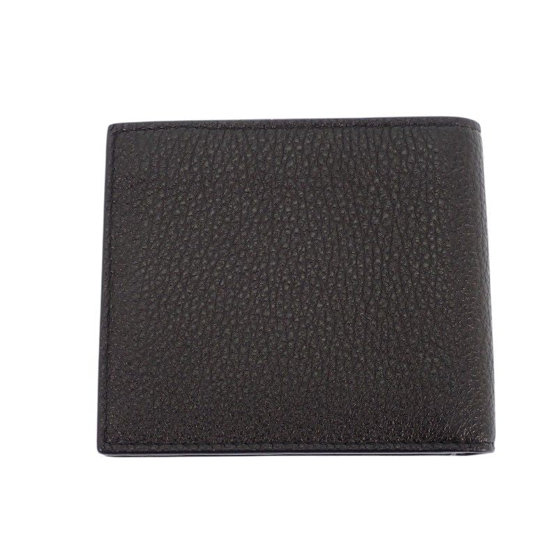 Prada Vitello Daino Leather Wallet Bifold Card Case Black Silver — view 3