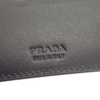 Prada Vitello Daino Leather Wallet Bifold Card Case Black Silver — view 7