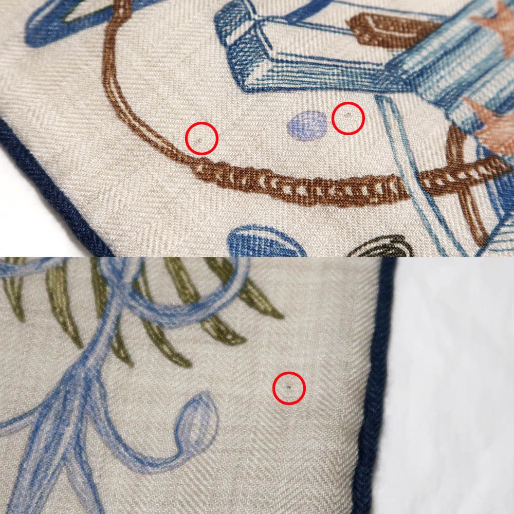Hermes Carre Geant World 140 Natural Blue Petrole Green Cashmere Silk Large — view 8