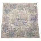 Hermes Carre Geant World 140 Natural Blue Petrole Green Cashmere Silk Large — view 2