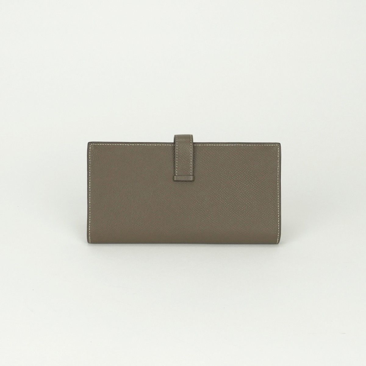 Hermes Bearn Souffle Wallet Epsom Etoupe Gray Silver Veau — view 2