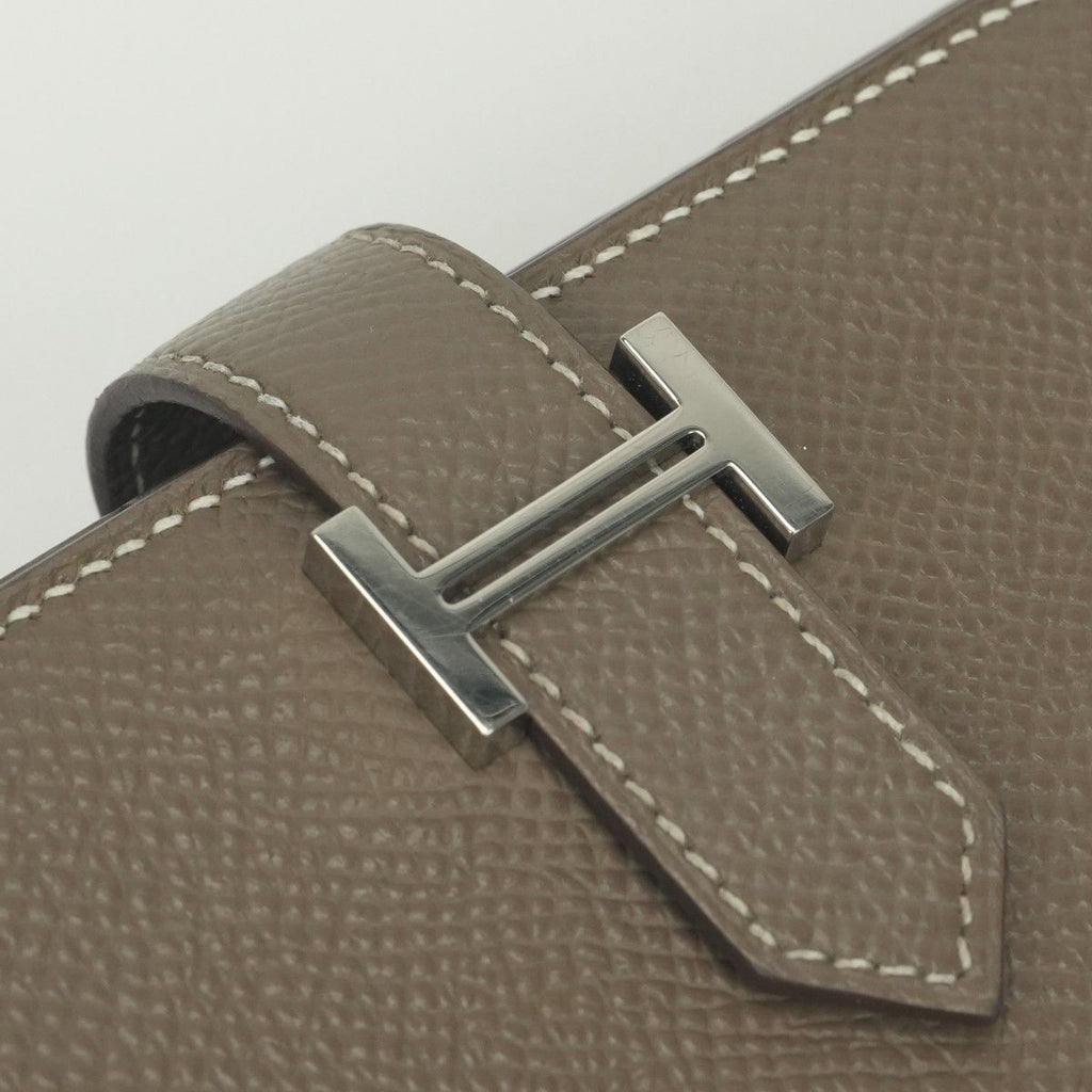 Hermes Bearn Souffle Wallet Epsom Etoupe Gray Silver Veau — view 7