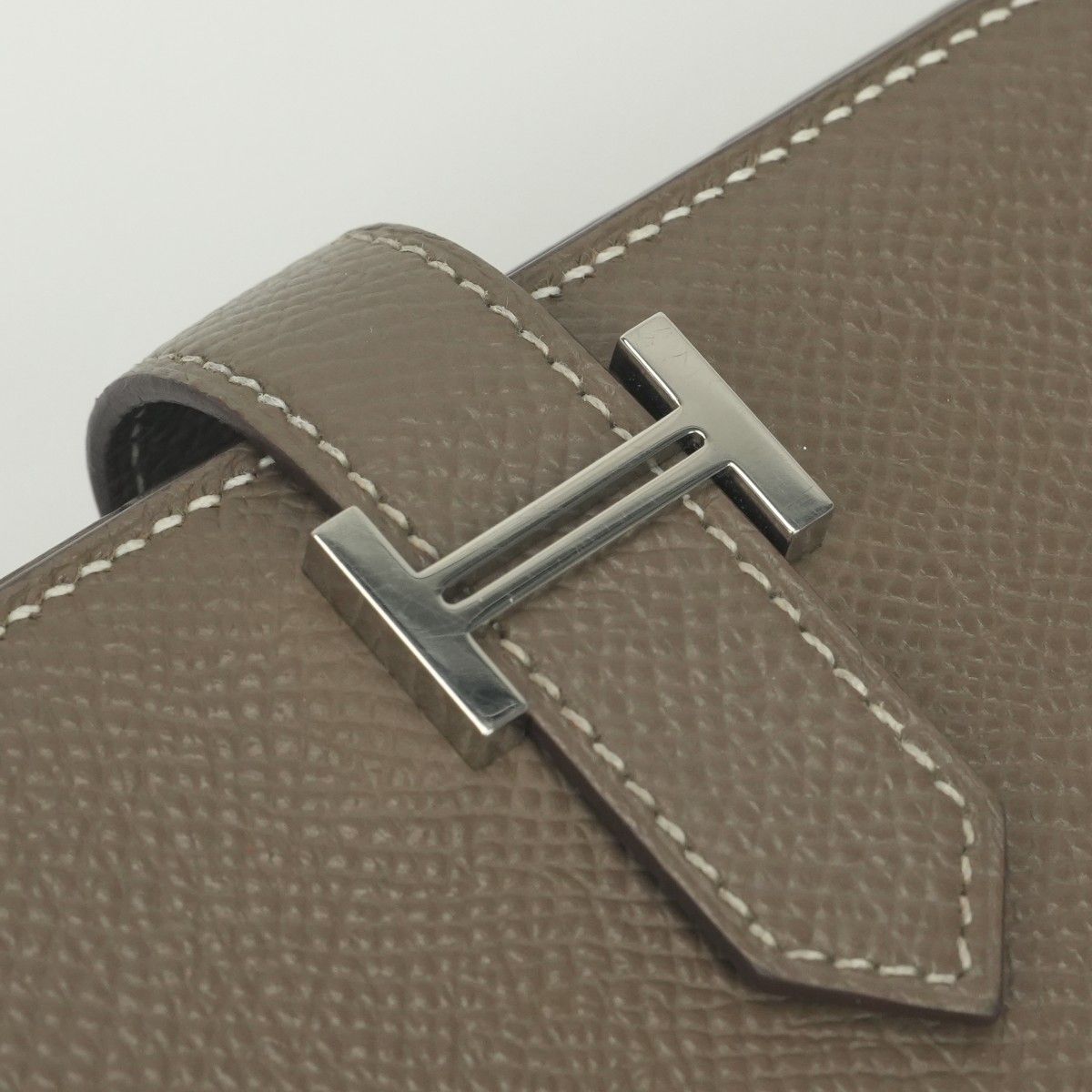 Hermes Bearn Souffle Wallet Epsom Etoupe Gray Silver Veau — view 7