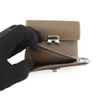 Hermes Trifold Wallet Charnier Compact Etoupe Silver Vo Madame — view 5