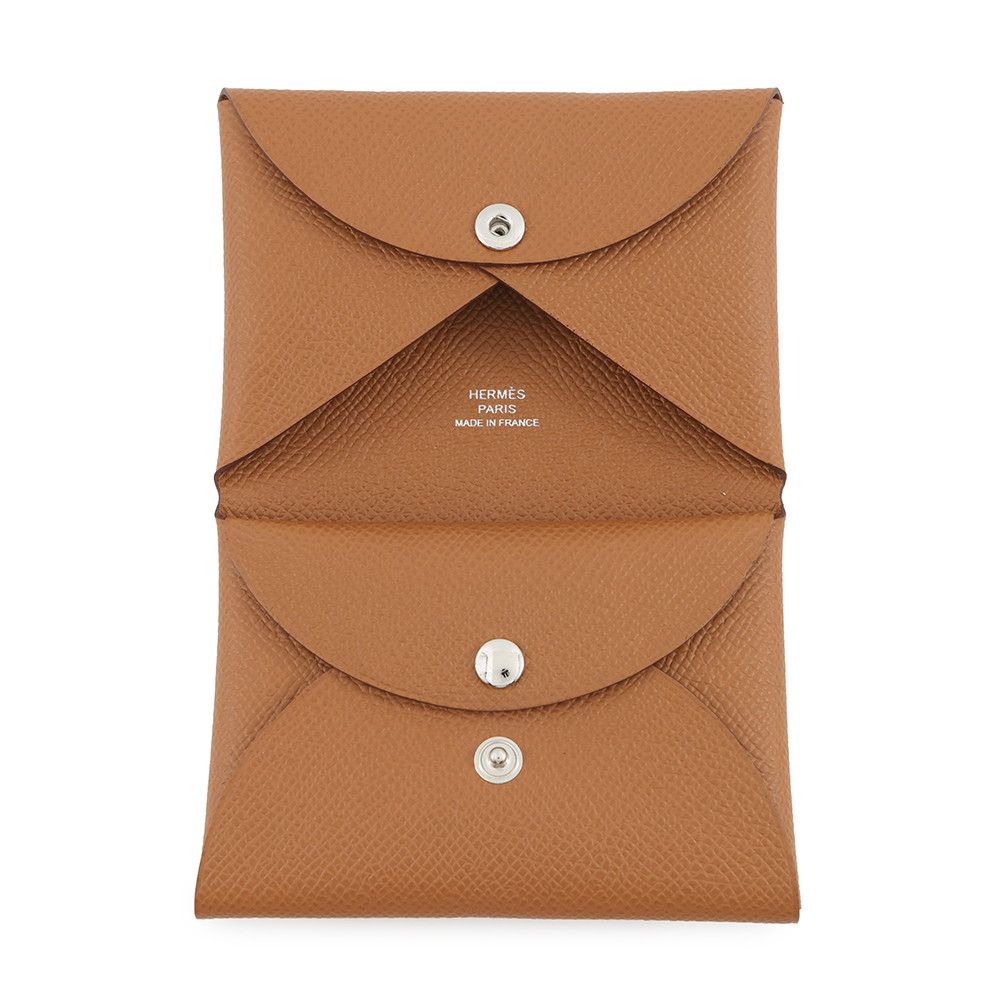 Hermes Coin Case Calvi Duo Gold Silver Epsom Wallet — view 4