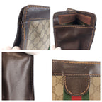 Gucci Vintage Sherry Line Beige Brown GG Supreme Canvas Clutch — view 6