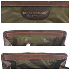 Gucci Vintage Sherry Line Beige Brown GG Supreme Canvas Clutch — view 4