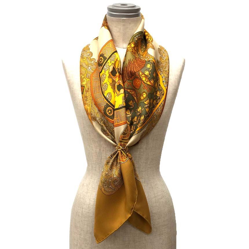 Hermes Scarf Carre 90 Art Des Steppes Step Art — view 2