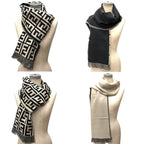 Fendi Zucca Shawl Scarf Gray White Wool — view 2