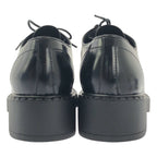 Prada Brushed Leather Lace Up Loafers 40 Black — view 3