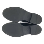 Prada Brushed Leather Lace Up Loafers 40 Black — view 5