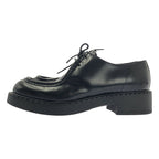 Prada Brushed Leather Lace Up Loafers 40 Black — view 2