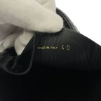 Prada Brushed Leather Lace Up Loafers 40 Black — view 6