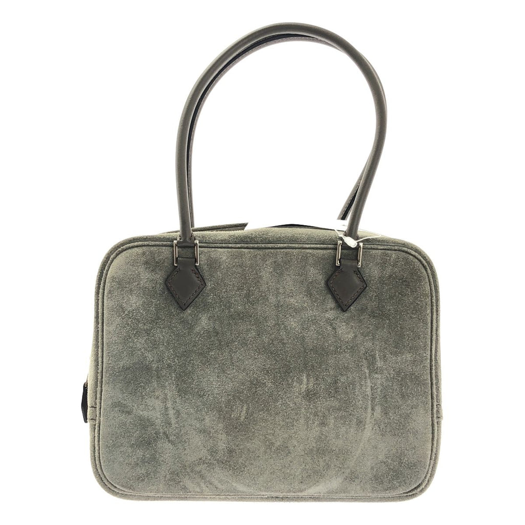 Hermes Mini Plume 20 Suede Handbag Gray — view 2