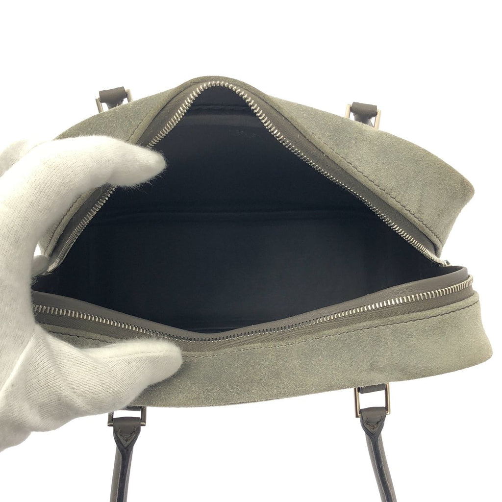 Hermes Mini Plume 20 Suede Handbag Gray — view 3