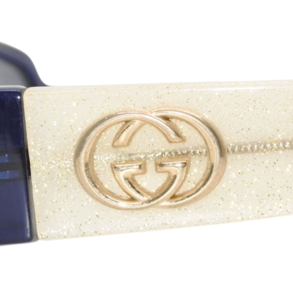 Gucci Sunglasses Eyewear S Eonit GG Logo Glitter Acetate Blue White — view 5