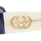 Gucci Sunglasses Eyewear S Eonit GG Logo Glitter Acetate Blue White — view 5