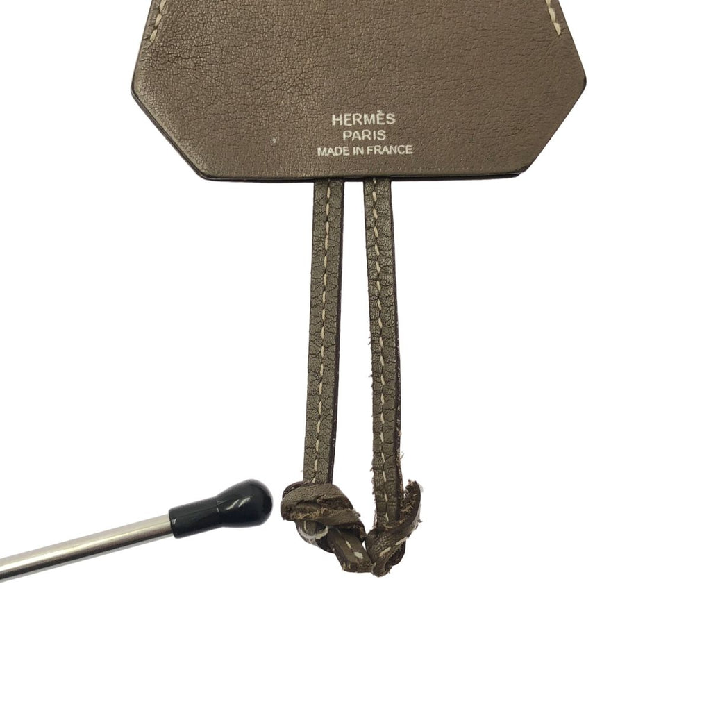 Hermes Leather Logo Clochette Necklace Brown — view 5