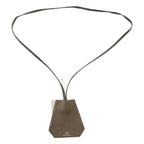 Hermes Leather Logo Clochette Necklace Brown — view 2