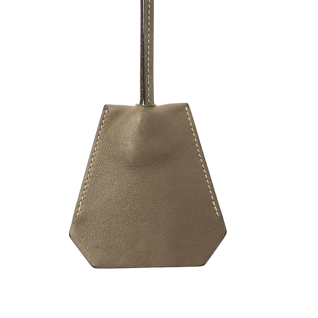 Hermes Leather Logo Clochette Necklace Brown — view 4