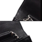 Chanel Quilted Classic Chain Wallet Black Gold Lambskin Silver — view 8