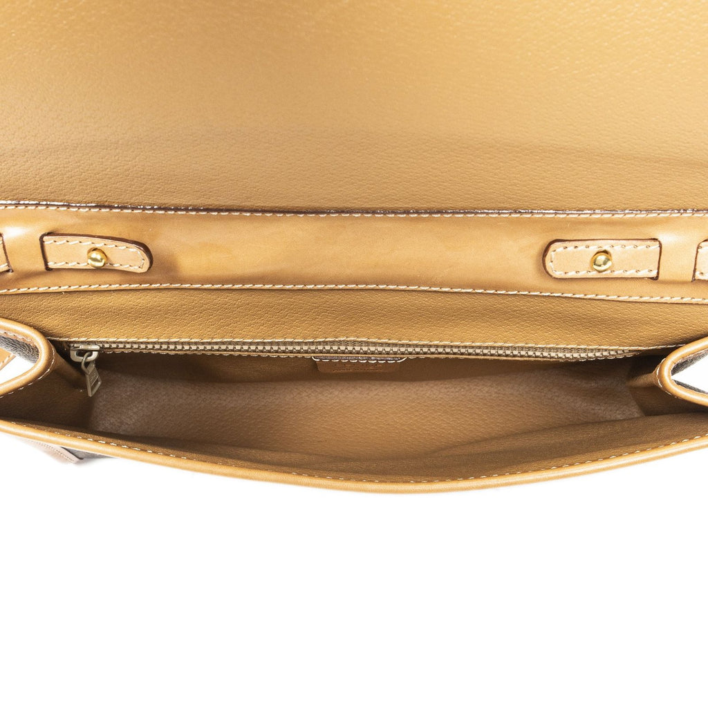 Celine Vintage Flap Crossbody Brown Macadam Canvas — view 9