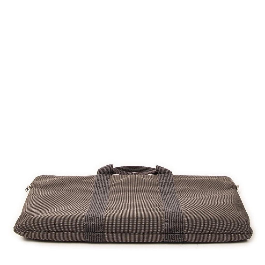 Hermes Line Briefcase Attache Gray Toile Ash — view 6