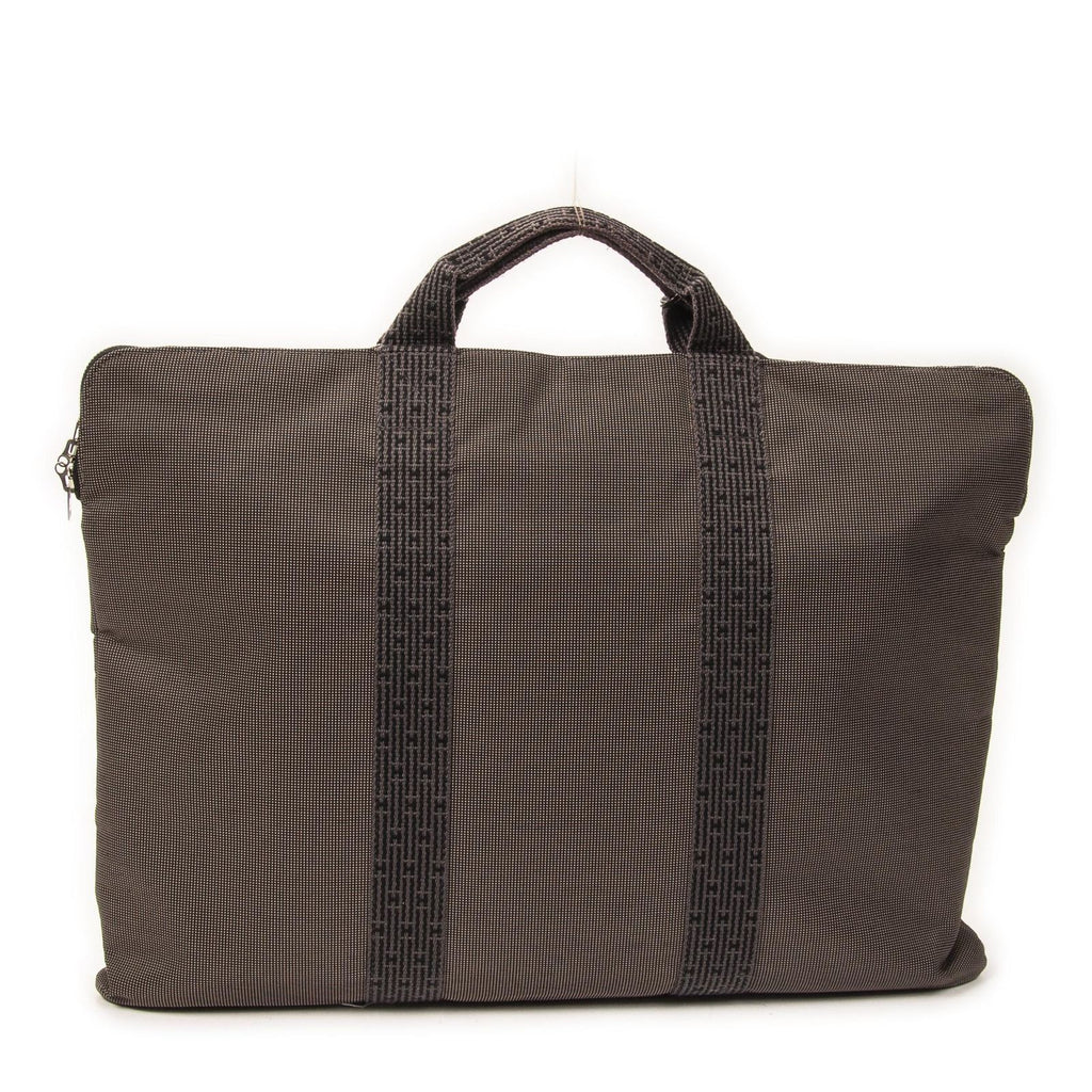 Hermes Line Briefcase Attache Gray Toile Ash — view 5
