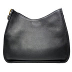 Prada Vitello Daino Shoulder Bag Black Gold Logo — view 2
