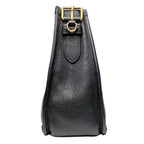 Prada Vitello Daino Shoulder Bag Black Gold Logo — view 4