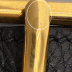 Prada Vitello Daino Shoulder Bag Black Gold Logo — view 7