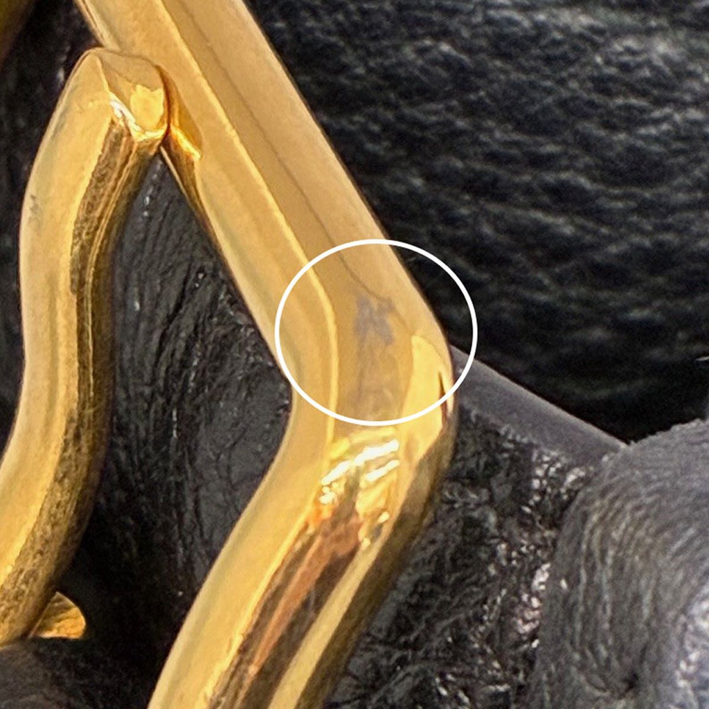 Prada Vitello Daino Shoulder Bag Black Gold Logo — view 6
