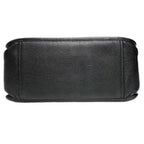 Prada Vitello Daino Shoulder Bag Black Gold Logo — view 8