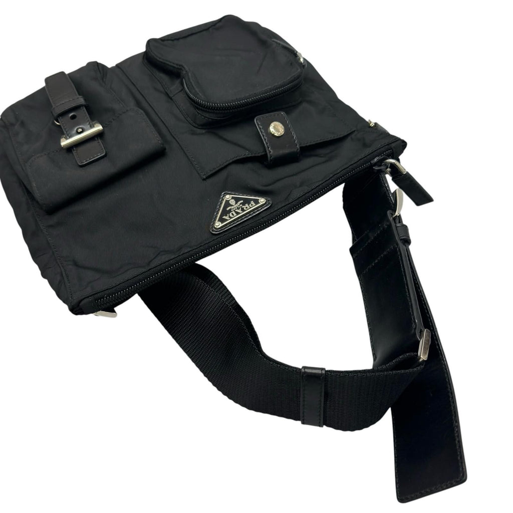 Prada Triangle Logo Waist Bag Nylon Black — view 5