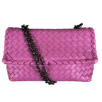 Bottega Veneta Intrecciato Au Limpia Shoulder Bag Lambskin Purple