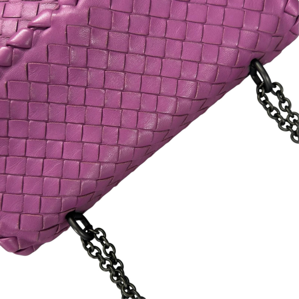 Bottega Veneta Intrecciato Au Limpia Shoulder Bag Lambskin Purple — view 6