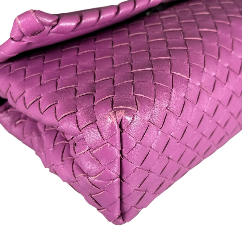 Bottega Veneta Intrecciato Au Limpia Shoulder Bag Lambskin Purple — view 7