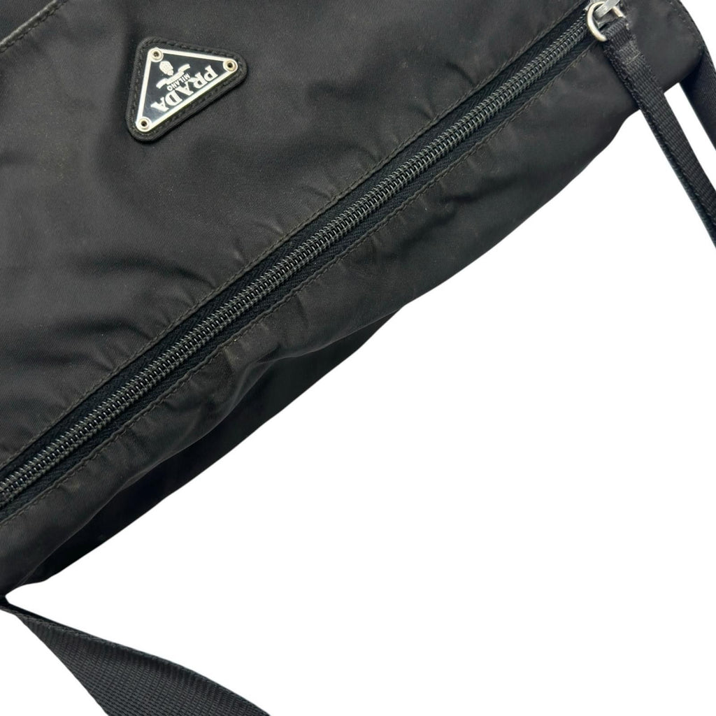 Prada Triangle Logo Shoulder Bag Nylon Black — view 6