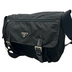 Prada Triangle Logo Shoulder Bag Nylon Black — view 2