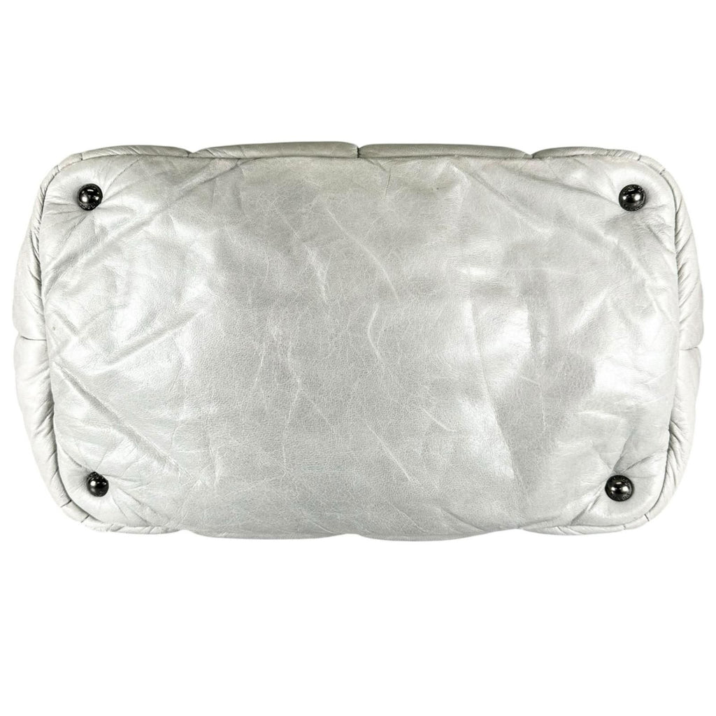 Prada Nappa Bomber Handbag Leather Gray 2-Way — view 4