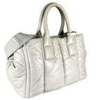 Prada Nappa Bomber Handbag Leather Gray 2-Way — view 3