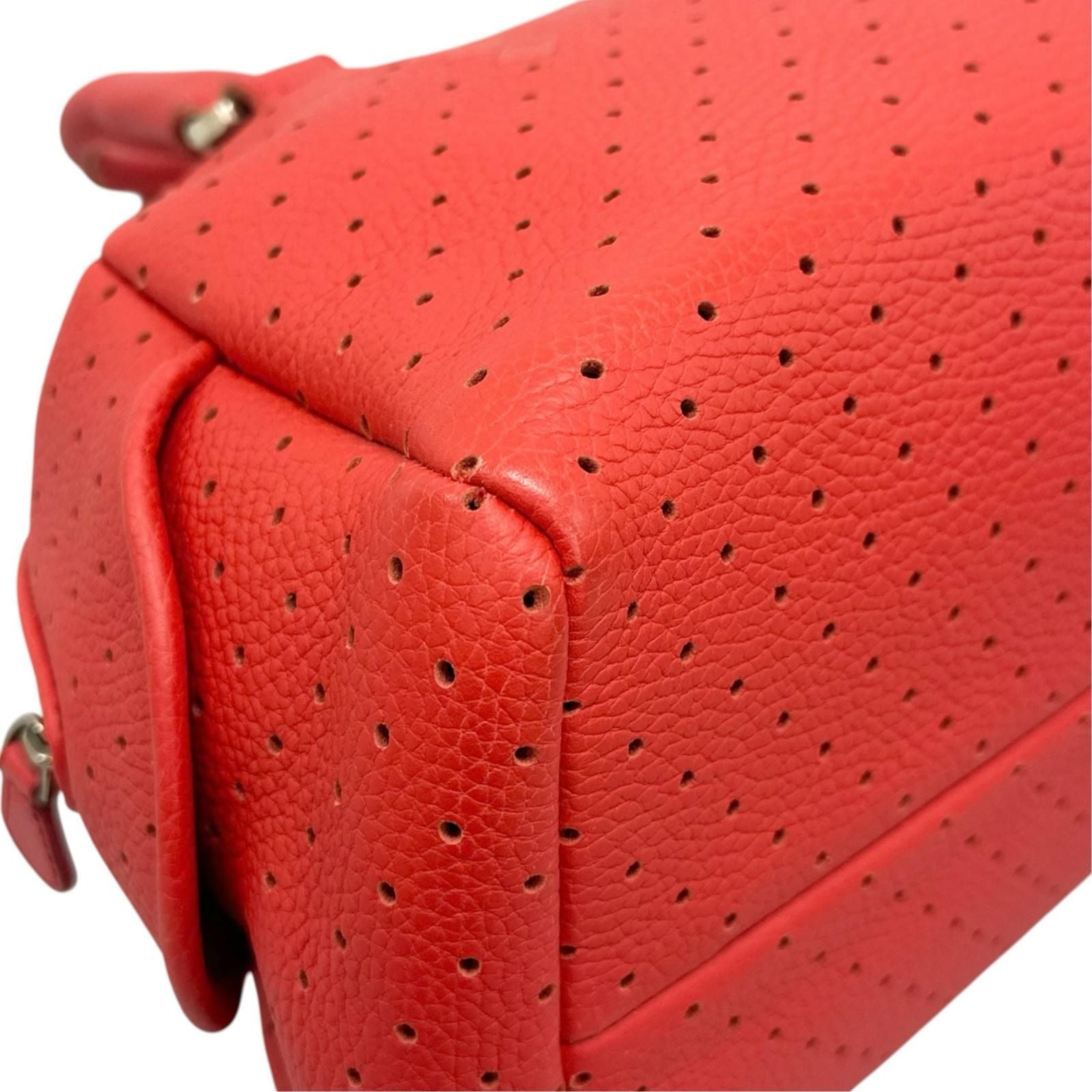 Bottega Veneta Handbag Perforated Leather Red Mini — view 7
