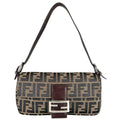 Fendi Zucca Mamma Baguette Handbag Leather Brown