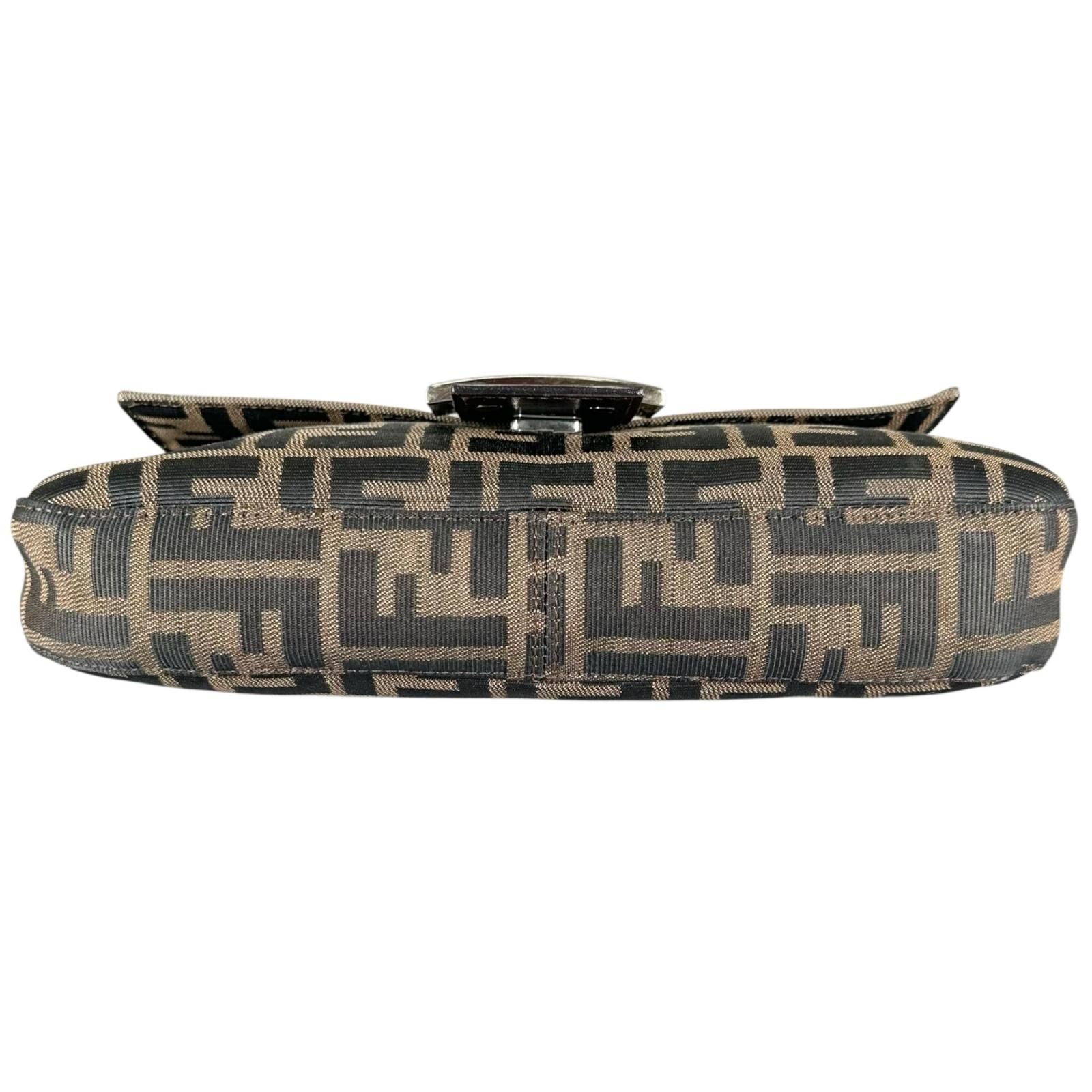 Fendi Zucca Mamma Baguette Handbag Leather Brown — view 4