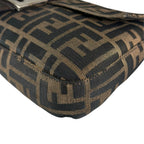 Fendi Zucca Mamma Baguette Handbag Leather Brown — view 8
