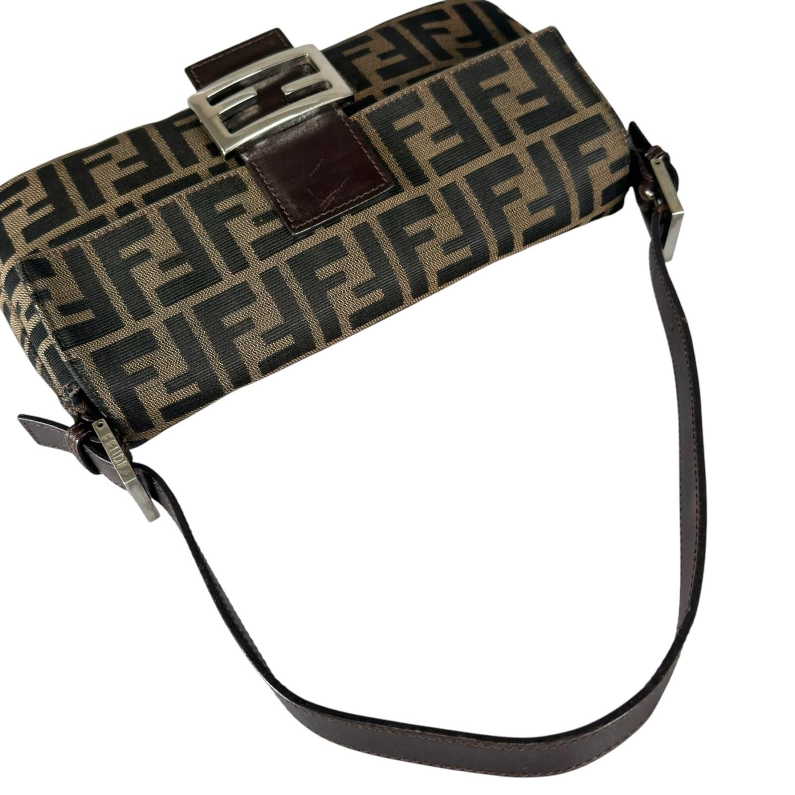 Fendi Zucca Mamma Baguette Handbag Leather Brown — view 5