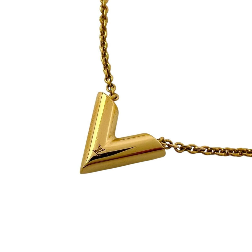 Louis Vuitton Collier Essential Lou Necklace Gold — view 4
